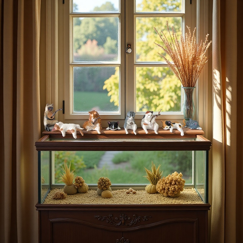 8 Pcs Cat Figurine Set