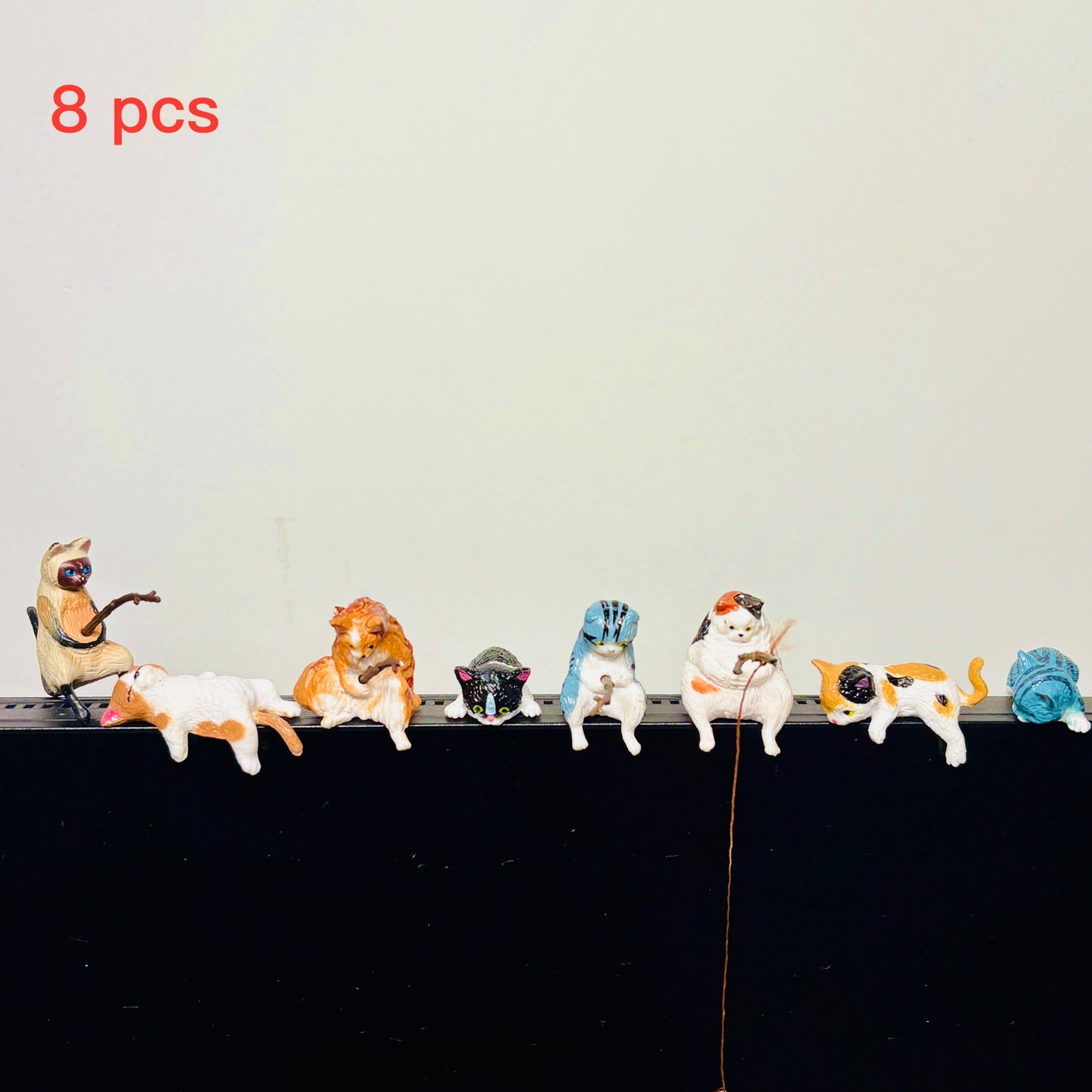 8 Pcs Cat Figurine Set