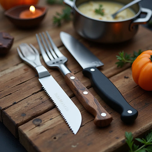 2-in-1 Knife Fork Set - Travel-Ready 2-in-1 Knife Fork Set for Camp Prep On the Go