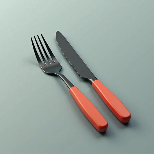 Interlocking Knife And Fork Set - Interlocking Knife and Fork Set: Space-Saving Tableware