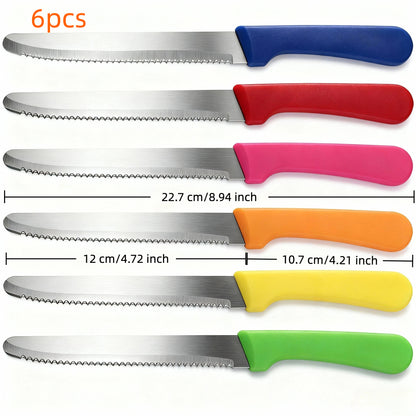 6pcs Colorful Steak Knives Set