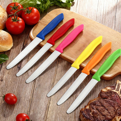 6pcs Colorful Steak Knives Set