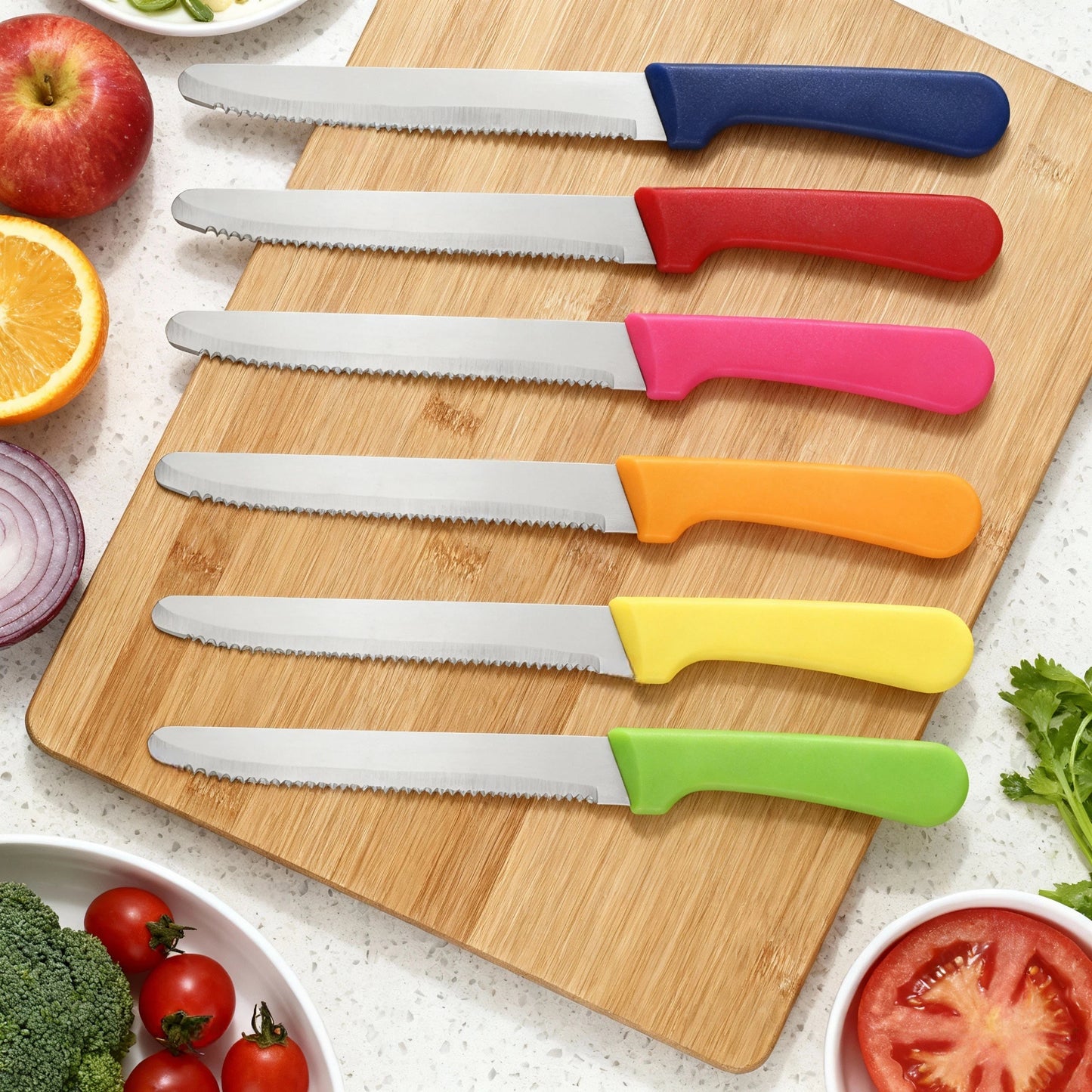 6pcs Colorful Steak Knives Set