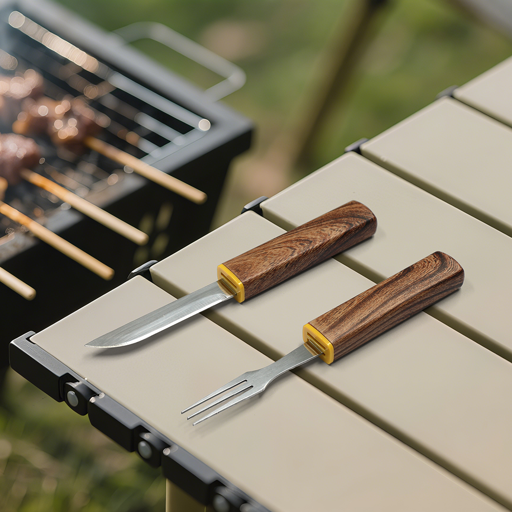 Interlocking 2-in-1 Knife & Fork Set | Portable Cutlery Camping Utensils Set