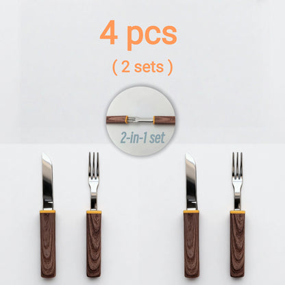 OesenX Interlocking Knife & Fork Set  2-in-1