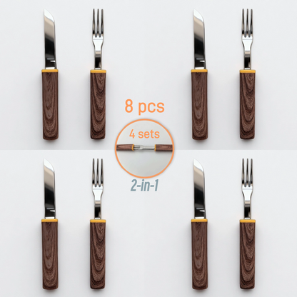 OesenX Interlocking Knife & Fork Set  2-in-1