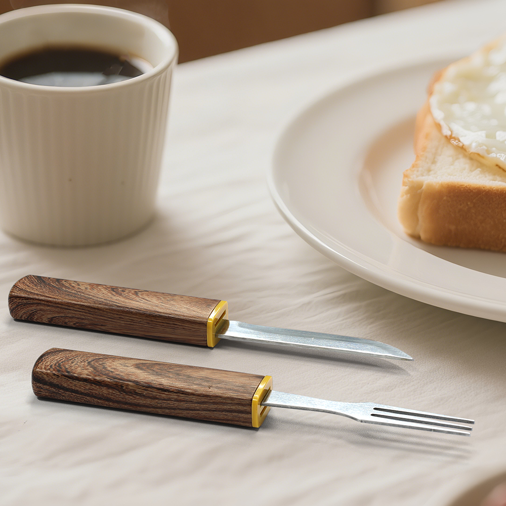 Interlocking 2-in-1 Knife & Fork Set | Portable Cutlery Camping Utensils Set