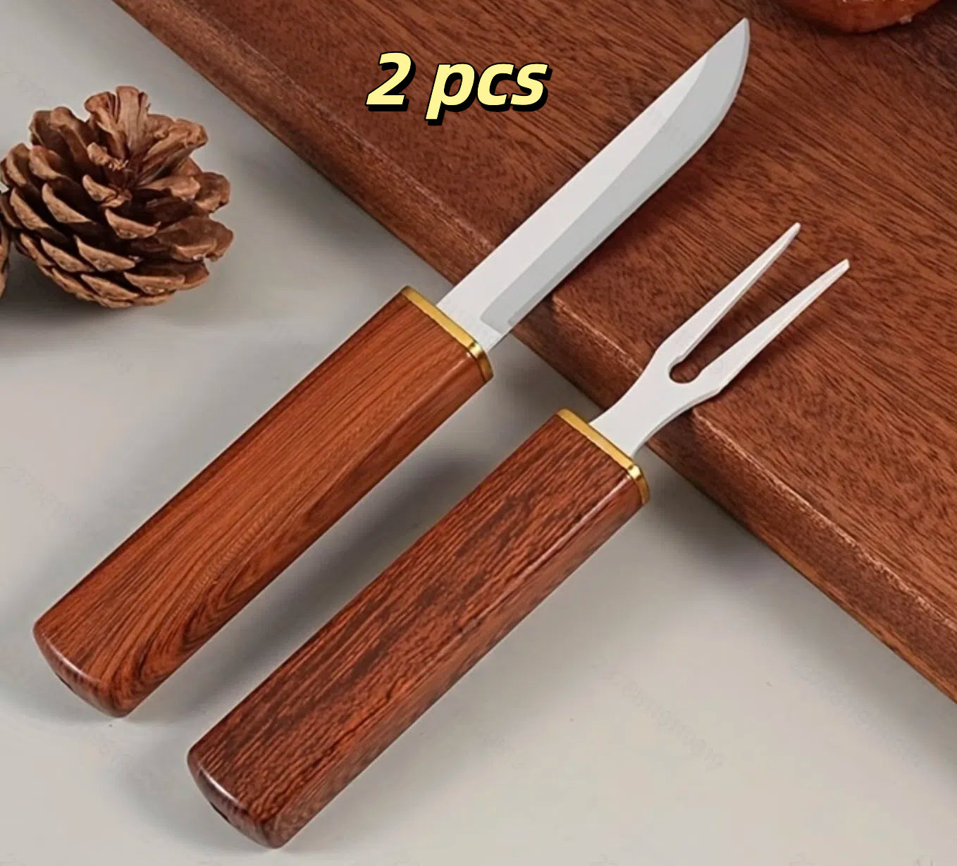 Interlocking 2-in-1 Knife & Fork Set | Portable Cutlery Camping Utensils Set