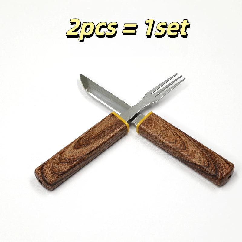 Interlocking 2-in-1 Knife & Fork Set | Portable Cutlery Camping Utensils Set