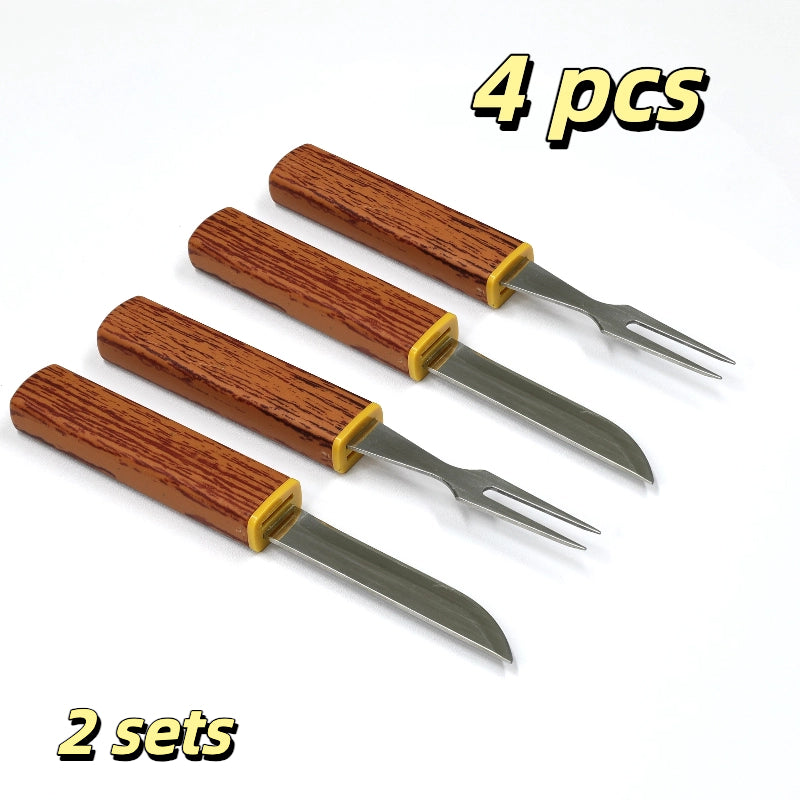 Interlocking 2-in-1 Knife & Fork Set | Portable Cutlery Camping Utensils Set