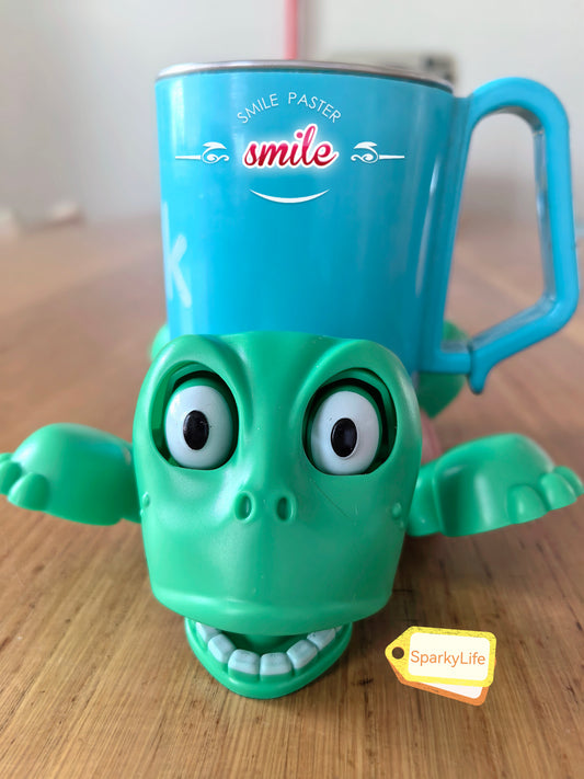 Slip-Resistant Drink Holder for Desk, Whimsical Green Shell Party Decor, Funny Office Stress Relief Gift