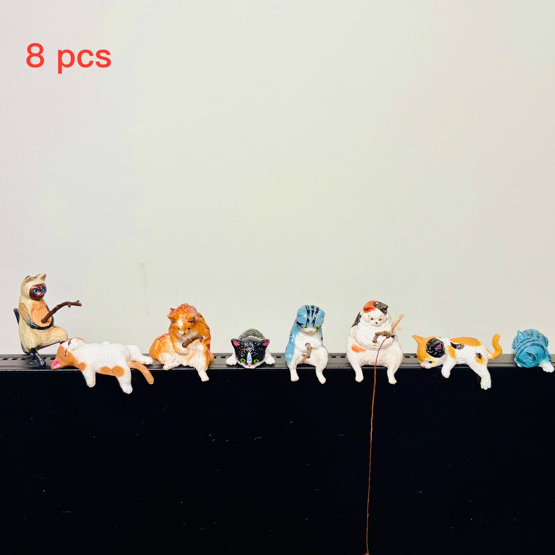 Charming Cat Miniature Figurine Set (8-Piece)