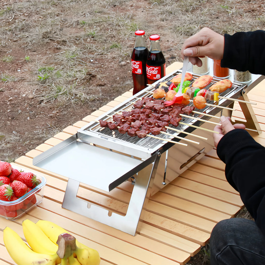 Instant-Setup Portable Charcoal BBQ Grill