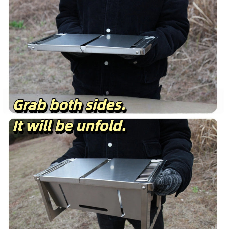 Instant-Setup Portable Charcoal BBQ Grill
