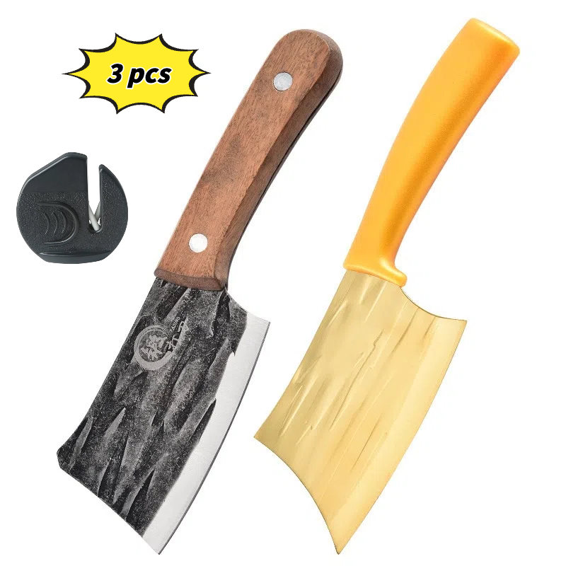 Hand-Forged Tiny Cleaver & Kitchen Knife Set