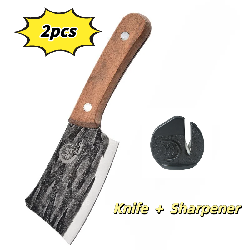 Hand-Forged Tiny Cleaver & Kitchen Knife Set