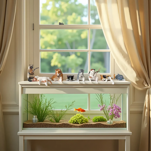 8 Pcs Cat Figurine Set
