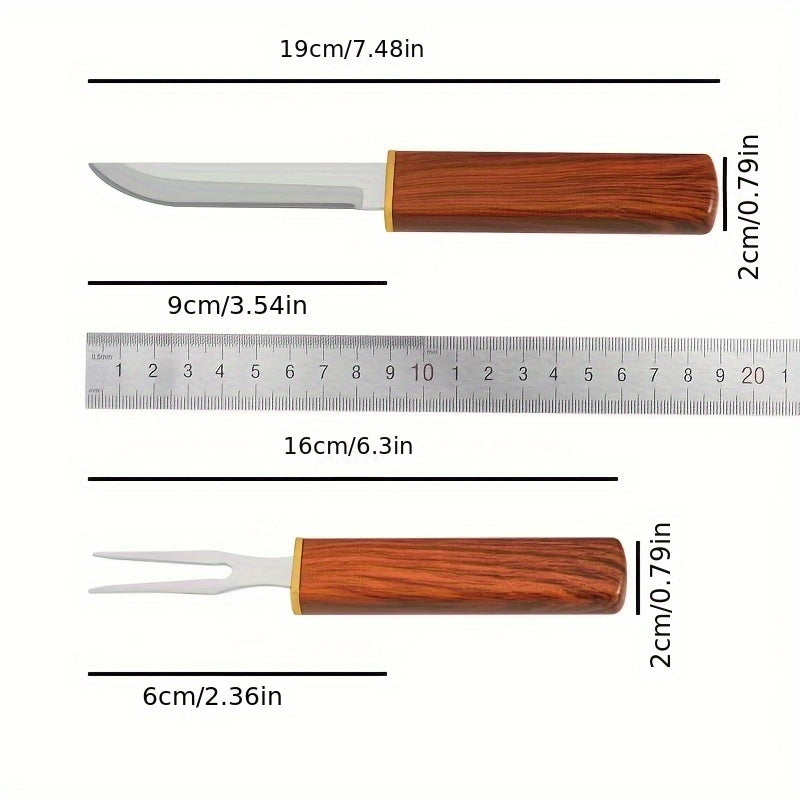 Interlocking 2-in-1 Knife & Fork Set | Portable Cutlery Camping Utensils Set