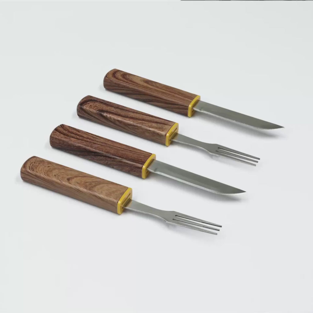 Interlocking 2-in-1 Knife & Fork Set | Portable Cutlery Camping Utensils Set